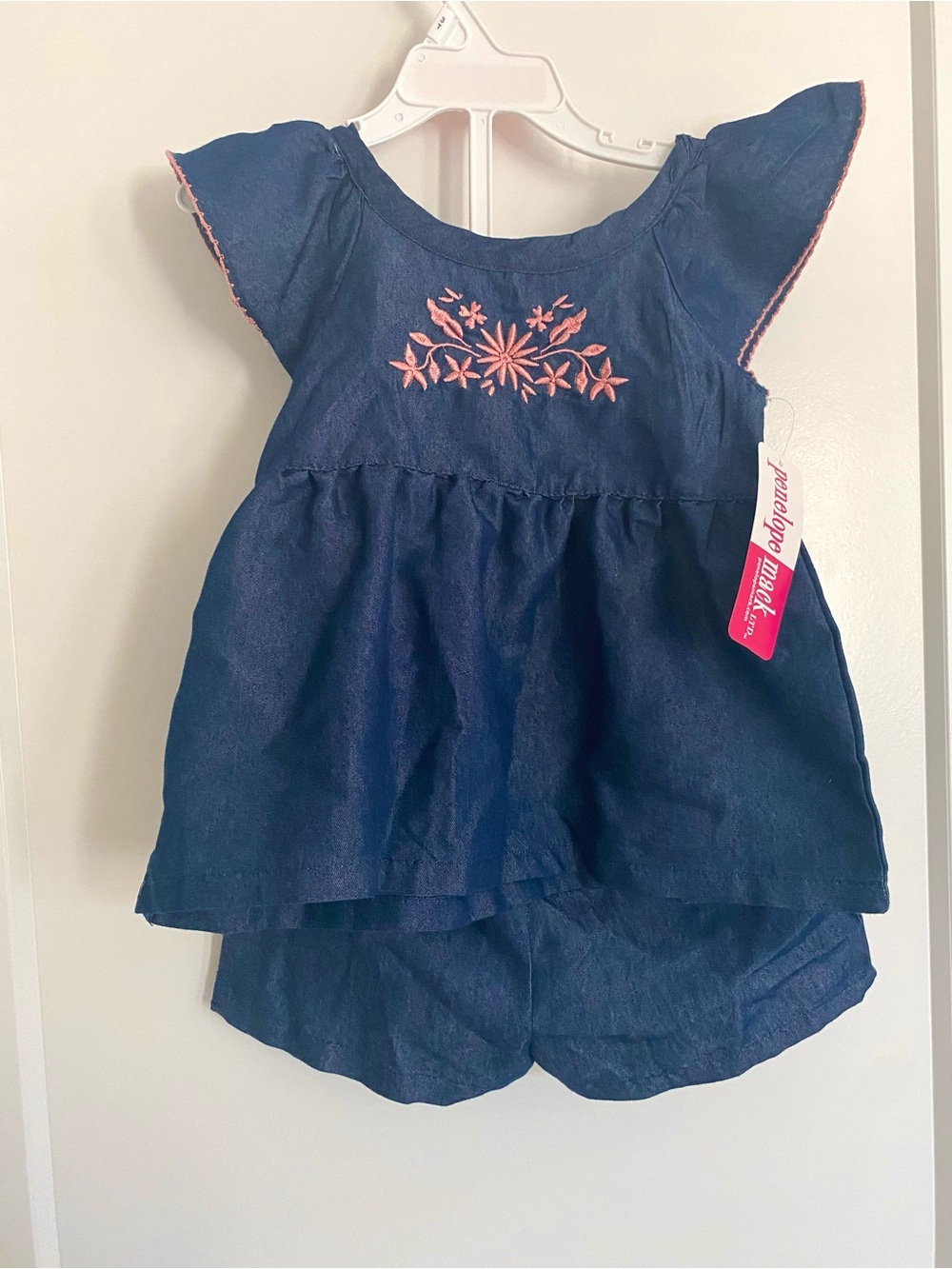 Embroidered Toddler Top & Shorts Matching Set